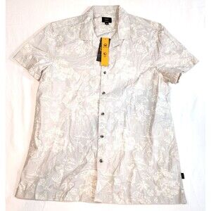Lee Classic Fit Mens Large 100% Cotton Silver Floral S/S shirt New w/tags